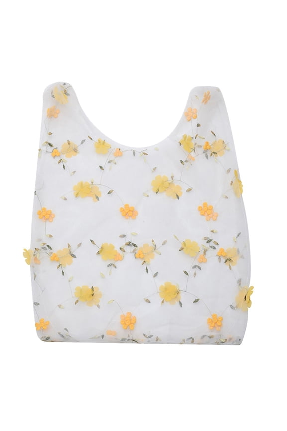 Portable Reusable Grocery Bags Fruit and Vegetable Bag Lace Embroidery Mesh Shopping Handbag