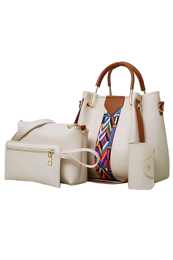 Purses for Women Large Shoulder Handbag Tote PU Leather Crossbody Bag Ladies Wallet Set 4pcs