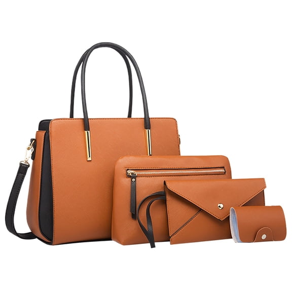 MUSOIE Purses for Women Large Tote Handbag Set Vegan Leather Crossbody Shoulder Bag 4pcs