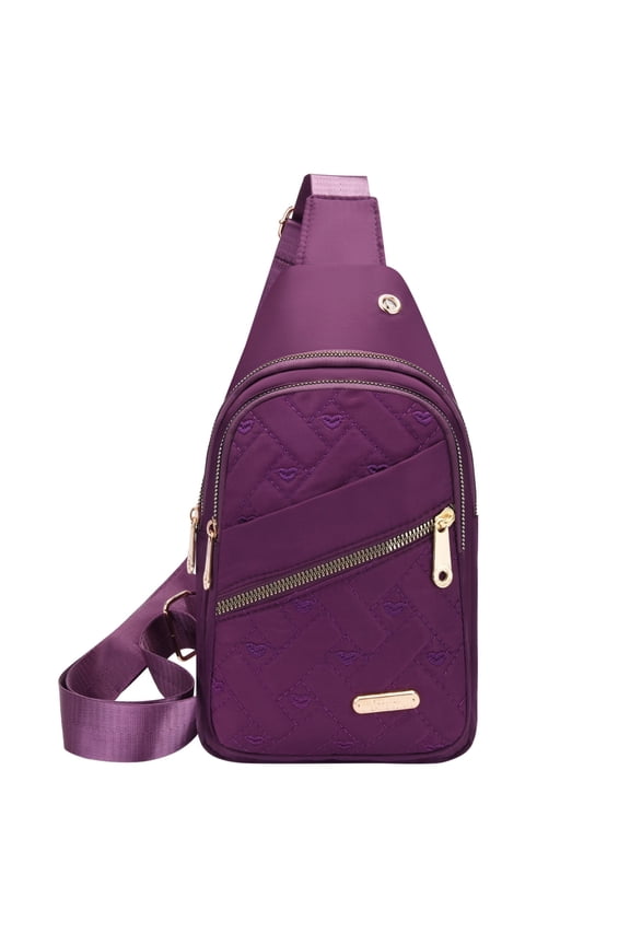 Quilted Crossbody Bags for Women Travel Sling Bag Lightweight Large Chest Bag Daypack