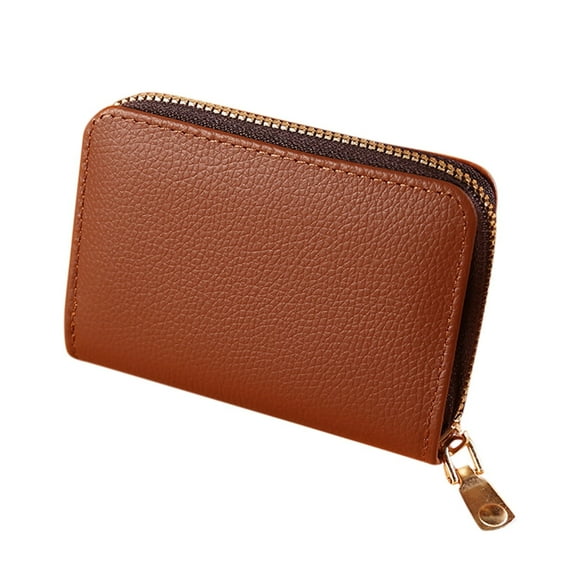 MUSOIE RFID Credit Card Holder Womens Card Case Vegan Leather Wallet Zipper Business Card Holder