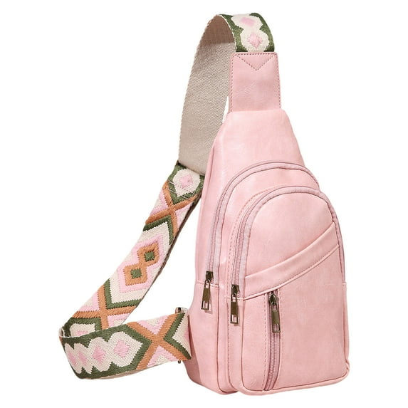 MUSOIE Sling Bag for Women Crossbody Bags Purse for Women Vegan Leather Fanny Pack with Guitar Strap