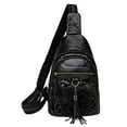 thumbnail image 1 of MUSOIE Sling Bag for Women Men Retro Crossbody Shoulder Tote Blet Bags Fanny Pack Purse Leather, 1 of 6