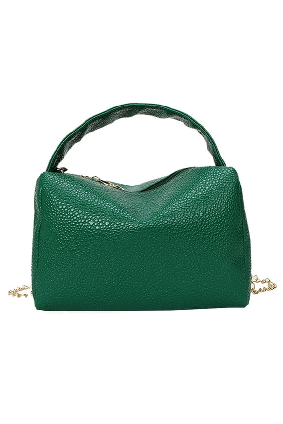 Small Hand Tote Handbag for Women Vegan Leather Top Handle Crossbody Purse with Chain Strap