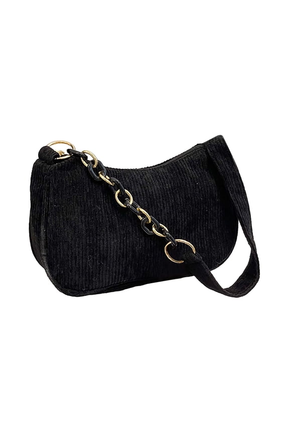 Small Shoulder Bag for Women Corduroy Handbags Zipper Purses Fashion Top Handle Tote Bags