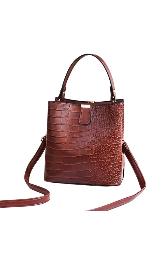 Tote Bag for Women Vintage Vegan Leather Mini Bucket Handbags Top-handle Shoulder Bags