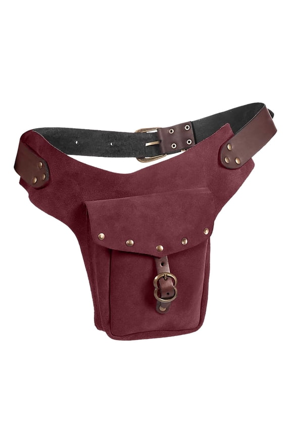 Vegan Leather Bag Thigh Drop Leg Bag Waist Fanny Pack for Men Women Vintage Pouch