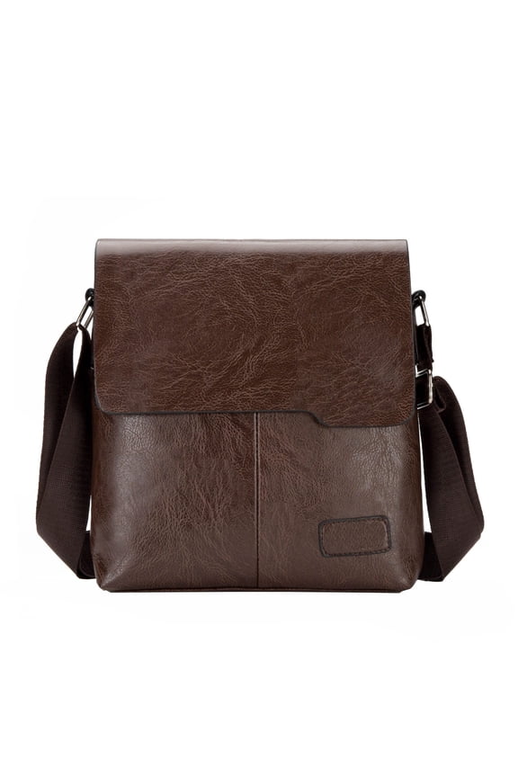Vegan Leather Messenger Bag for Men Laptop Briefcase Bag for College Office Adjustable Strap