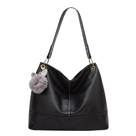 MUSOIE Women Tote Bags Top Handle Satchel Handbags PU Leather Tote Bag with Plush Shoulder Purse