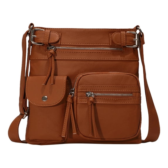 MUSOIE Womens Multipocket Shoulder Crossbody Bag PU Leather Totes Satchels Handbags and Purses