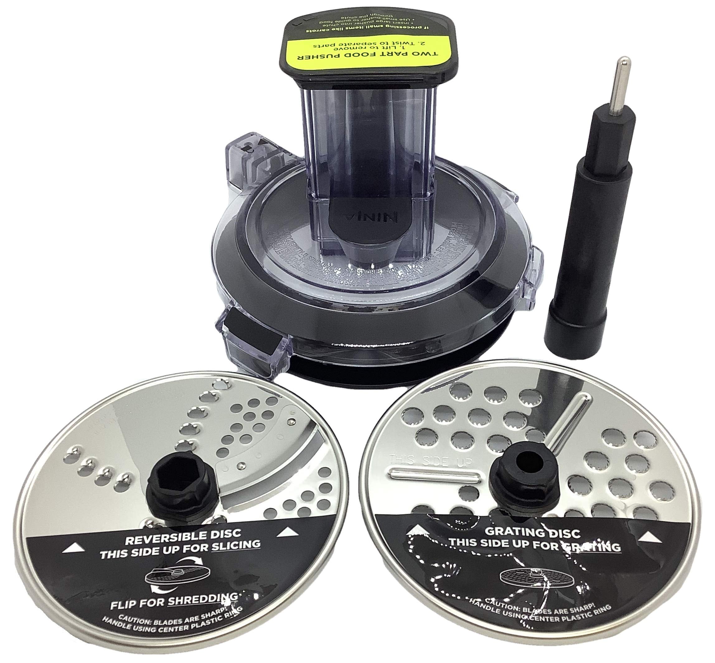 MUST READ Details - Compact Size - Ninja Chute Feed Lid Slicer Shredder Grater Discs for 40oz Bowl BL491 BL492 BL493 BL494 CT670V CT671AV CT672A CT672V Blender