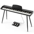 thumbnail image 1 of MUSTAR 88 Key Semi Weighted Digital Piano Electric Dual Keyboard with USB/MIDI,Triple Pedal,4 Legged Stands(Black), 1 of 18