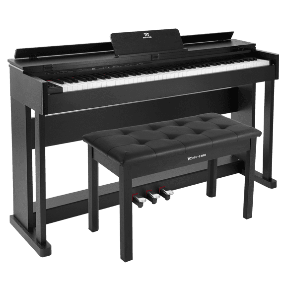 MUSTAR 88Keys Full Size Weighted Hammer Action Digital Piano Keyboards DREAM Source with 3 Pedal,Piano Bench(Black)