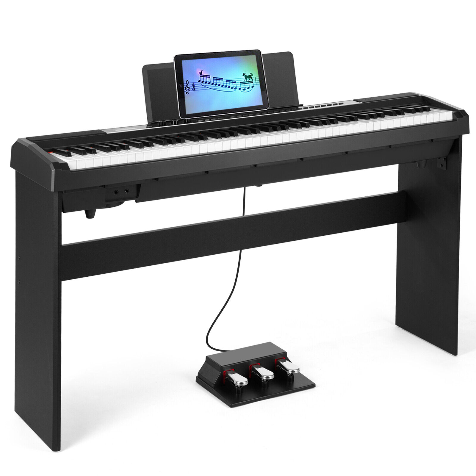 MUSTAR 88 Key FullSize Weighted Electric Digital Piano Portable