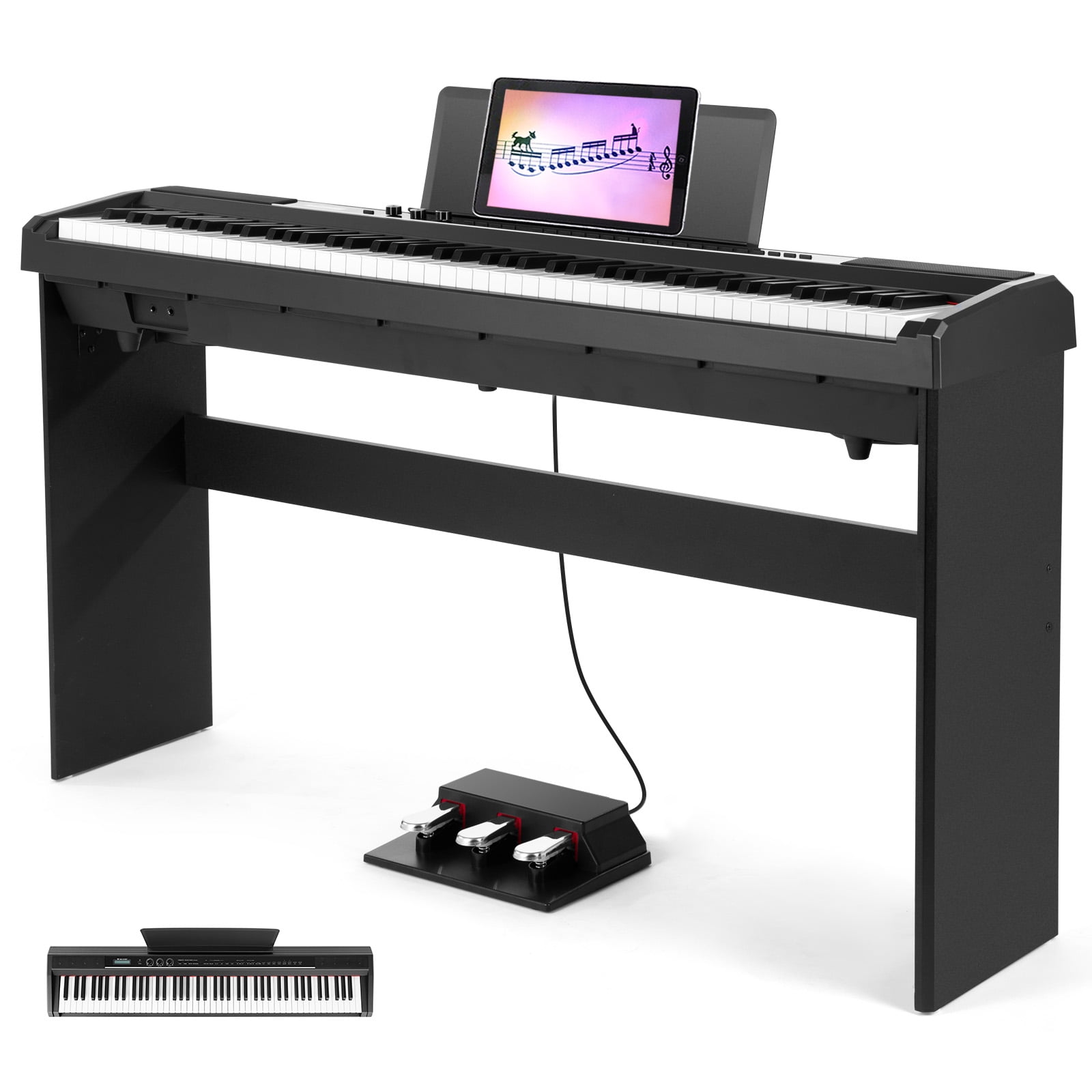 MUSTAR Portable Full 88Keys Weighted Digital Piano Hammer Action