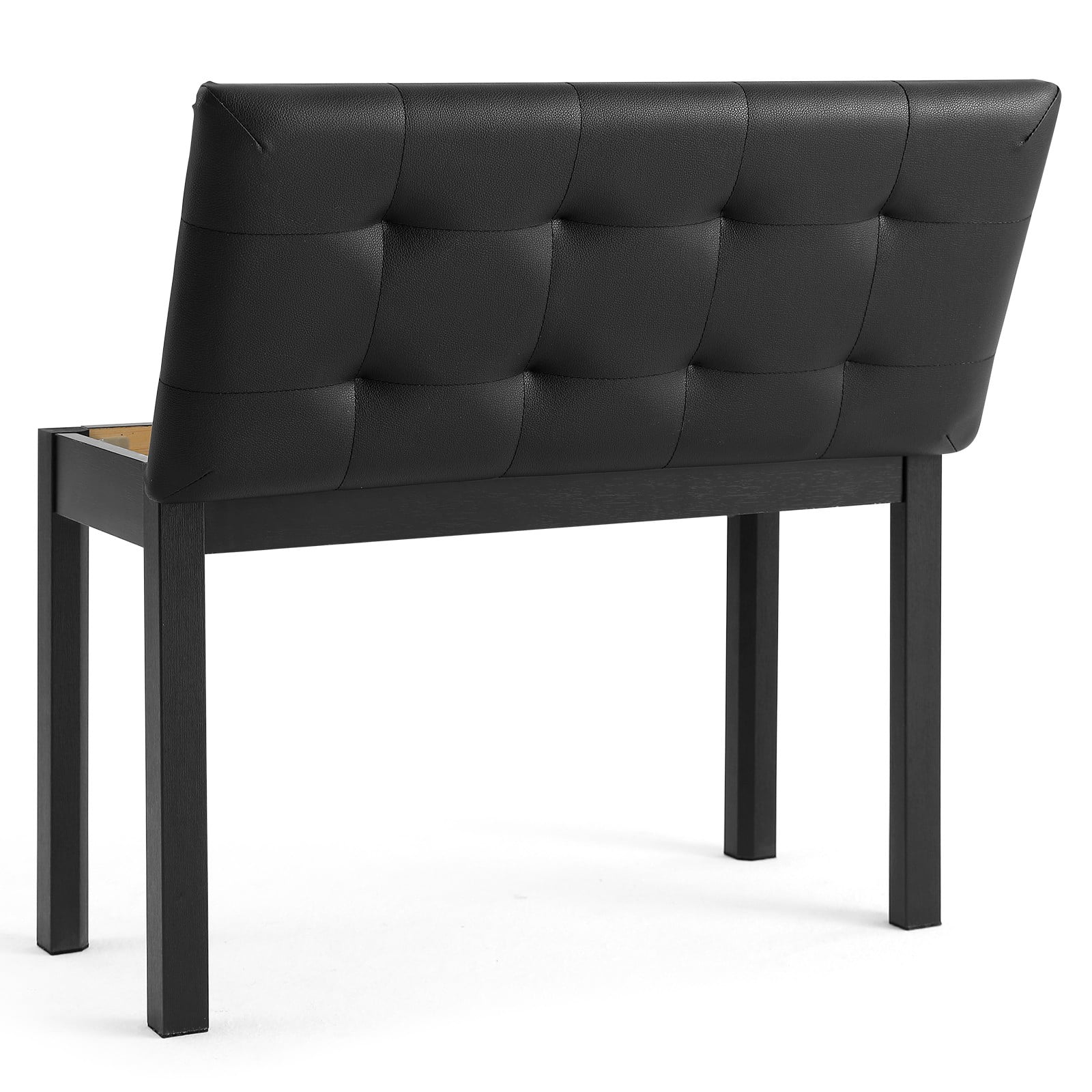 MUSTAR Wooden Duet Piano Bench with Storage Compartment,Padded Dual Seat,Keyboards Organ Stool with Hidden Sheet Music Organizer(Black)
