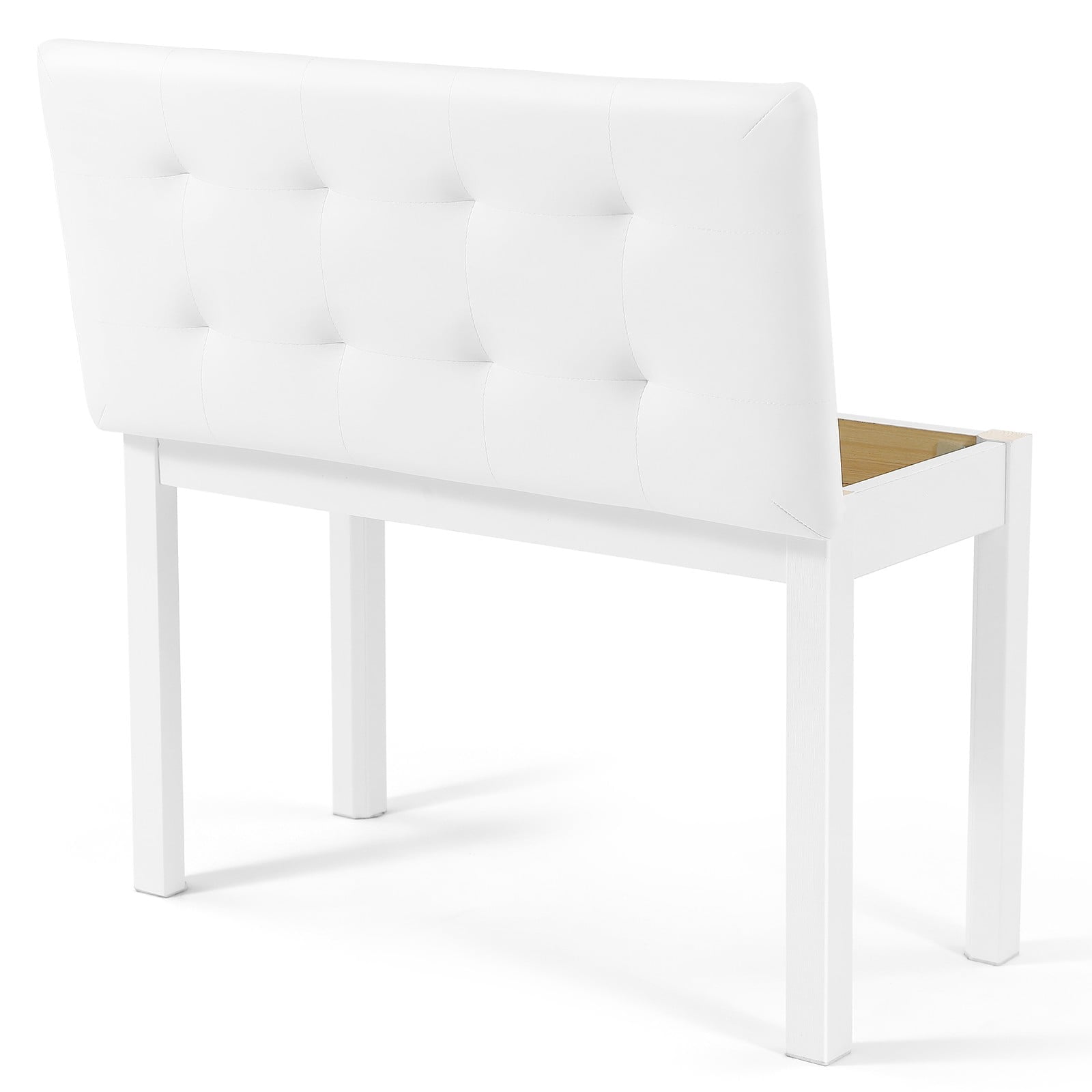 MUSTAR Wooden Duet Piano Bench with Storage Compartment,Padded Dual Seat,Keyboards Organ Stool with Hidden Sheet Music Organizer(White)