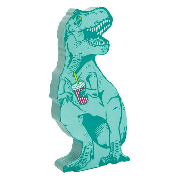 MUSTARD T-Rex Dinosaur Sticky Notes in Teal