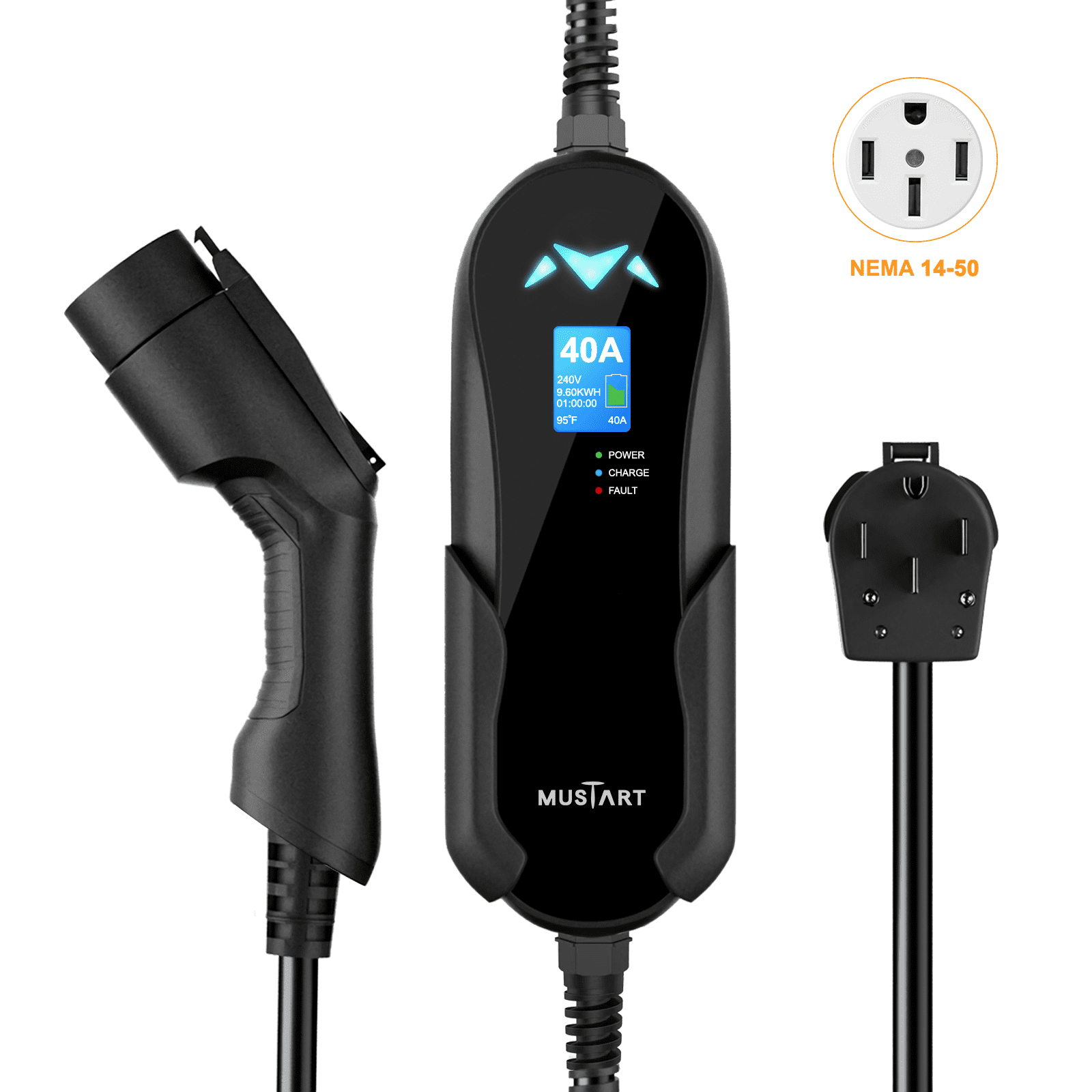  BougeRV Level 2 EV Charger Cable (32A, 25FT) Portable EVSE  Electric Vehicle Charging Station (NEMA14-50) Waterproof Indoor/Outdoor Use  : Automotive