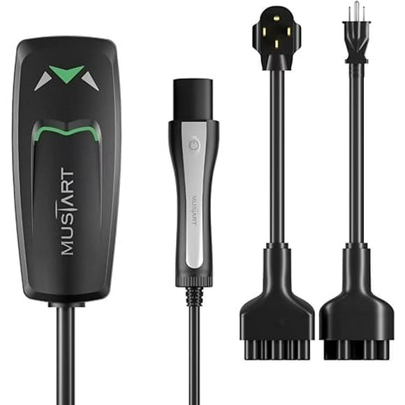 MUSTART Level 1 and Level 2 Portable Tesla Charger (15&40 Amp, 100-240V, 25ft Cable) NEMA 5-15&NEMA 14-50 Tesla Electric Vehicle Charger
