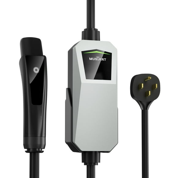 MUSTART Level 2 Tesla Charger, 40A Portable EV Charger with NEMA 14-50 Plug Unlocking Convenience with One-Touch Release, Compatible with All Tesla Models & Cybertruck