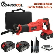 MUSTOOL Eletric Reciprocating Saw, Cordless Power Saw, Trigger Sawzall, Variable Speed, with 4 Blades, 2x Battery and Storage Bag