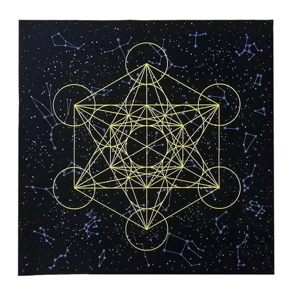 MUSUPER Altar Tarot Cloth Metatrone's Cub Crystal Grid Tablecloth Tarot Divination Cards Table Cloth Tapestry Witchcraft Supply