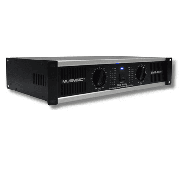 MUSYSIC 2 Channel Power Amplifier Distortion Free and Clear Sound - Professional 2U Chassis Rack Mount Amplifiers for DJs/Experts/Events w/ATR Technology/XLR and 1/4 Inch Inputs - 2000Watts