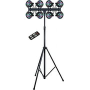 MUSYSIC MU‑L53GG Professional 8‑Par RGB LED DJ Lighting System – DMX, Auto, Sound Modes, Tripod Stand, Remote Control, Stage and Uplighting