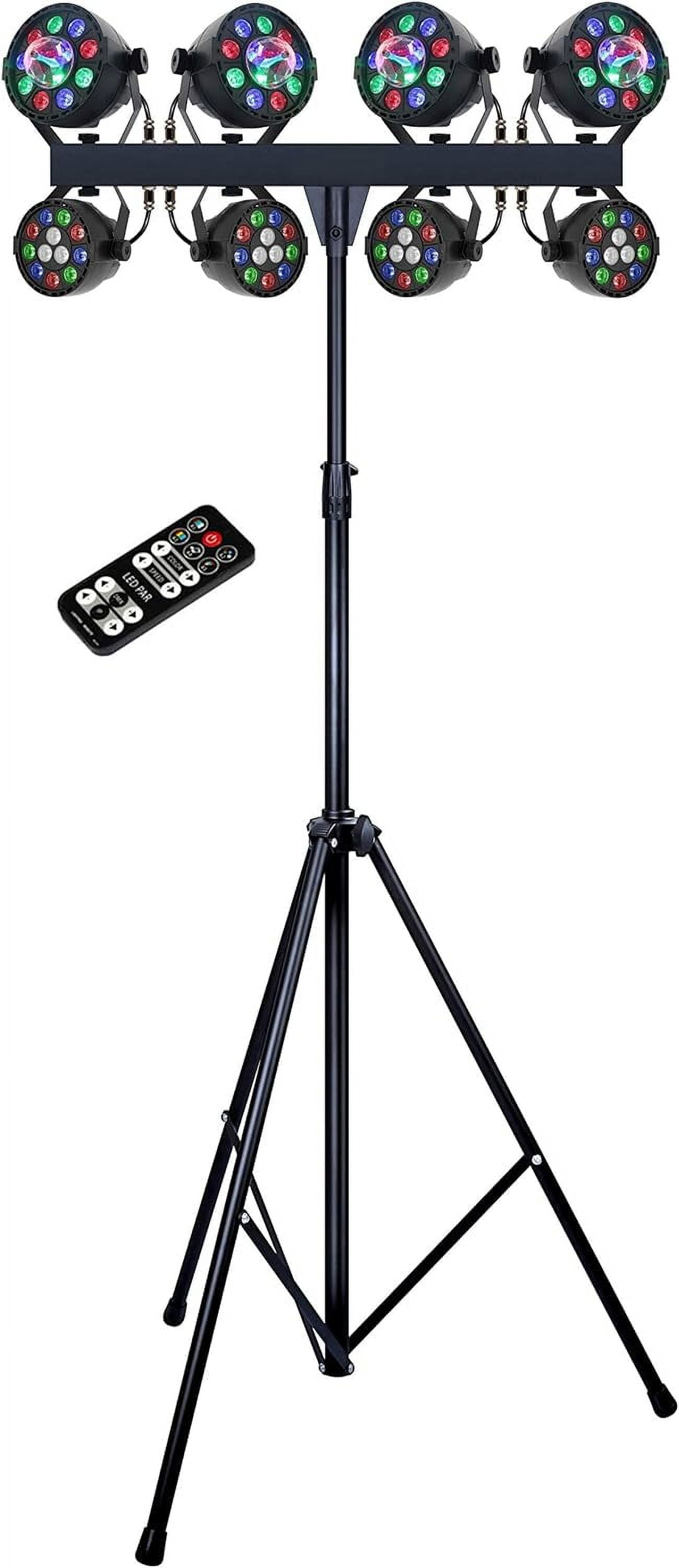 Modern Black LED RGBW Stage Light Fixture with Tripod Stand