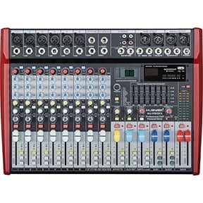 MUSYSIC MU‑P210fx Professional 10‑Channel Powered Mixer – 4800W PMPO, Bluetooth, USB/SD, 24‑Bit DSP Effects, 7‑Band EQ, XLR Inputs, Phantom Power