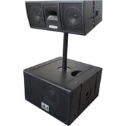 MUSYSIC MU P106LA Professional Active Line Array Speaker System   2000W Peak, 10 Powered Subwoofer with Dual 6 Tops, DSP, 1.35 HF Driver, Pole Mountable