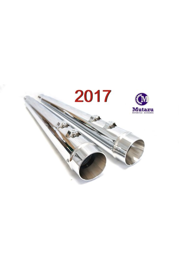 4" Ver. 2.0 Chrome Megaphone Slip-On Mufflers Exhaust 2017-UP Harley Touring Road King Glide Street