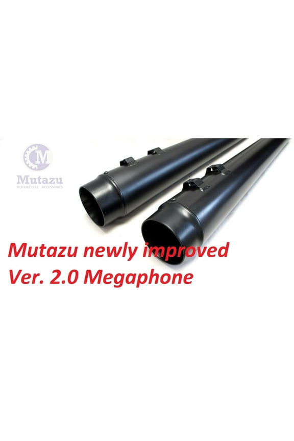 4" Ver.2.0 Matte Black Megaphone Slip-On Mufflers Exhaust 1995-2016 Harley Touring Road King Glide Street