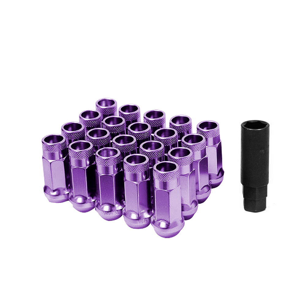 Muteki SR48 Open End Lug Nuts – 12x1.5 Acorn – Extended – Chrome Blue – Set Of 20