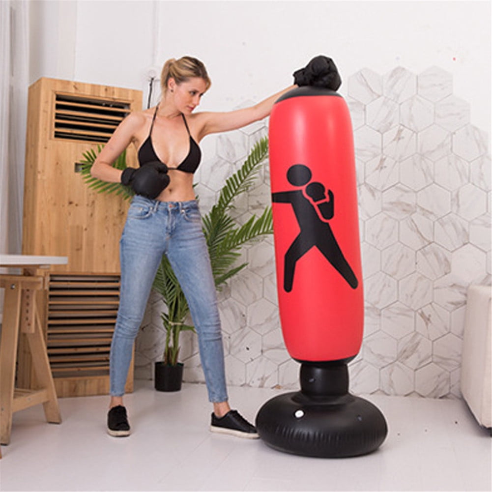 MUTOCAR Fitness Punching Bag Heavy Punching Bag Inflatable Punching Tower  Bag Children Fitness Play Adults De-Stress Boxing Target Bag, Red
