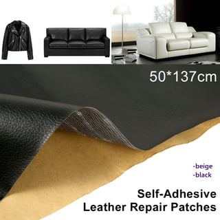 Printed Leather Repair Patch,Repair Patch Self Adhesive Waterproof, DIY  Large Leather Patches for Couches, Furniture, Kitchen Cabinets, Wall (Black
