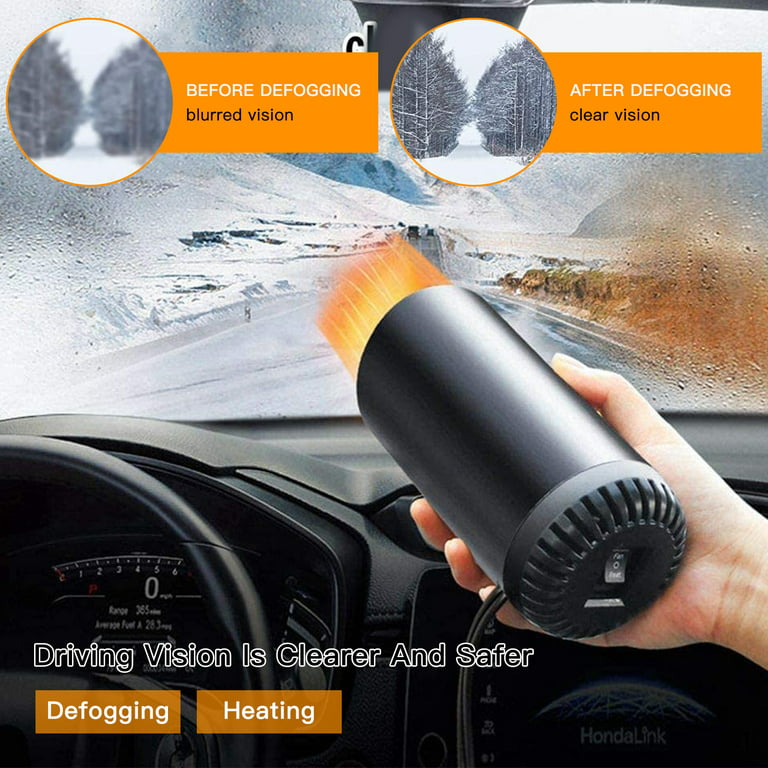 Mutocar Portable Windshield Car Heater Car Defroster Defogger 12V 150W 2 in 1 Heating/Cooling Mini Auto Car Heater with Suction Holder, Black