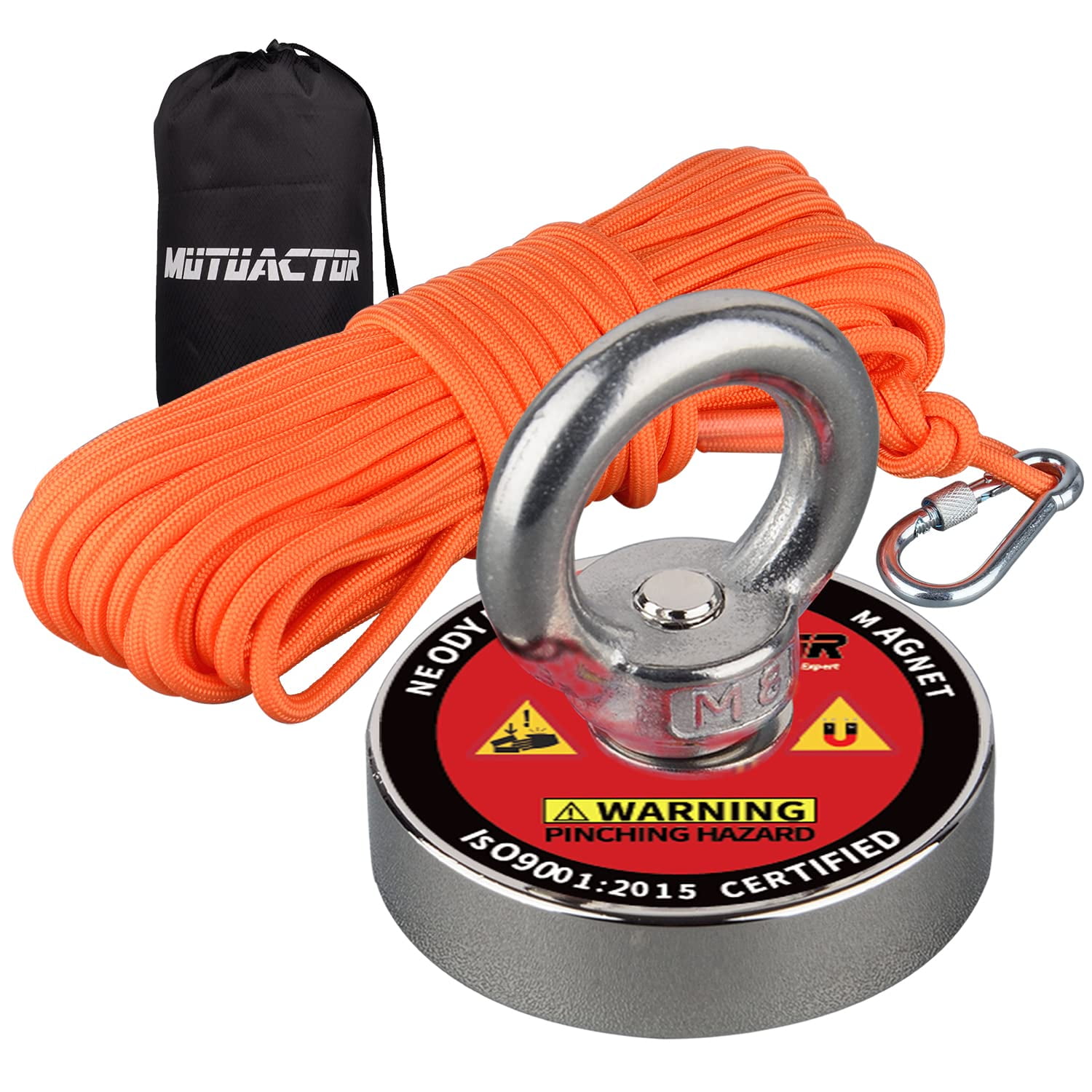 MUTUACTOR 220lb Neodymium Fishing Magnet,Powerful Magnets for