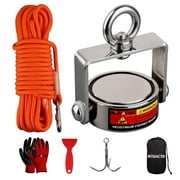 MUTUACTOR Fishing Magnet Double Sides Rotatable Combined 1240lb Magnetic of Retrieving Treasure in Rivers
