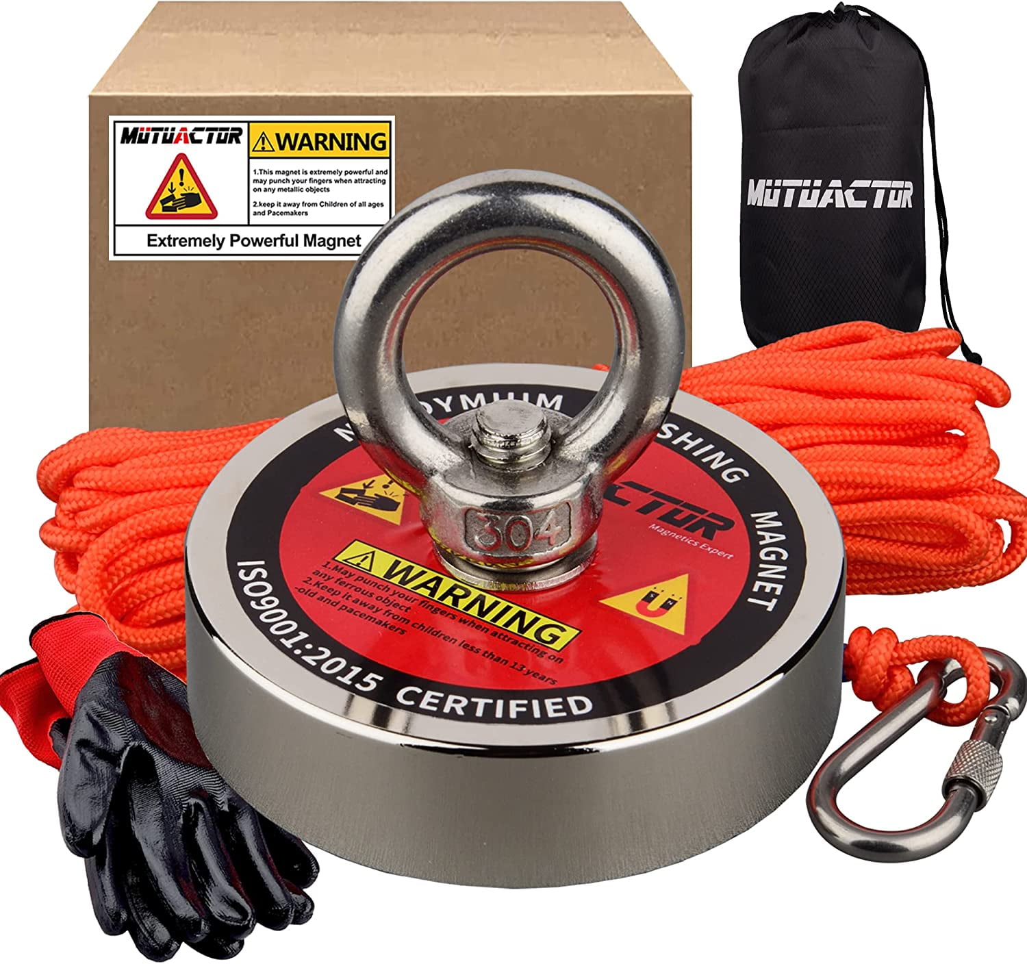 MUTUACTOR Fishing Magnets 700lbs with 20m Durable Rope,N52 Neodymium  Retrieval Magnets,Powerful Magnets for Fishing and Magnetic Recovery  Salvage 