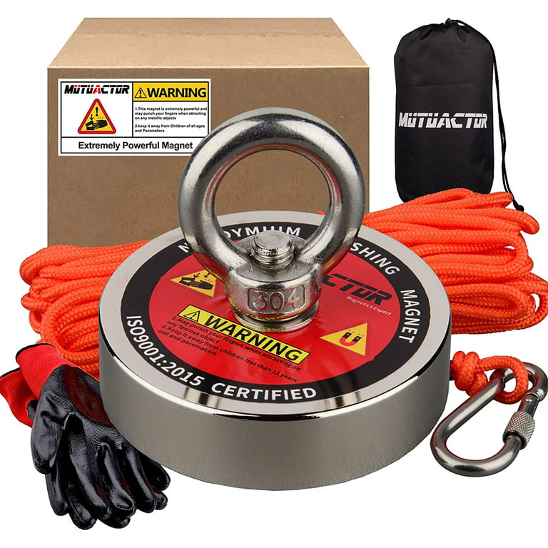 MUTUACTOR Fishing Magnets 700lbs with 20m Durable Rope,N52