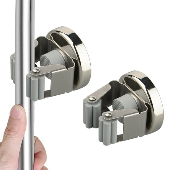 MUTUACTOR Heavy-Duty Magnetic Wall Mount Hooks, Silver (2 Packs)