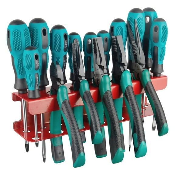 MUTUACTOR Screwdriver Organizer Rack Heavy Duty,Magnetic Mount Screwdriver Holder Plier Organizer,Magnetic Tool Holder Storage Holder for Various Screwdrivers Pliers Shears Tool Chest Cart Workbench