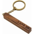 thumbnail image 1 of MUUJEE I Love You - Engraved Wood Bar Keychain - Key Chain for Car Home Work Keys, 5th Anniversary, Son Husband Boyfriend Birthday Gift, Father's Day Dad Gift Ideas, 1 of 4