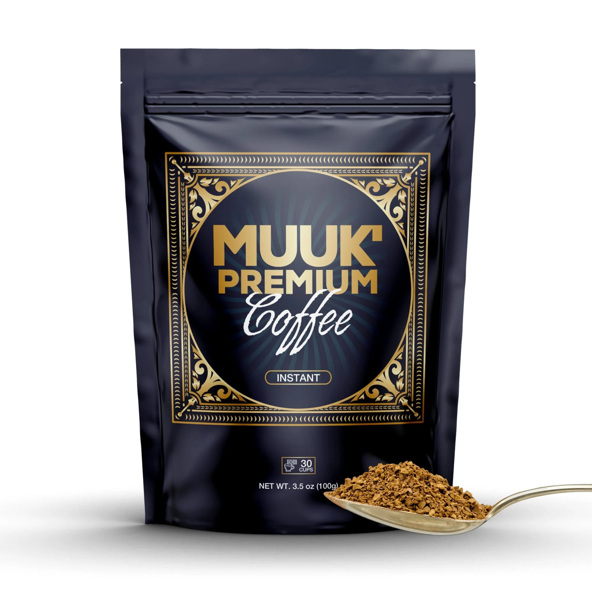 MUUK' Premium Instant Coffee - 3.5oz Bag | 100% Arabica Medium Roast | Berry  Red Fruits Notes | 30 Servings