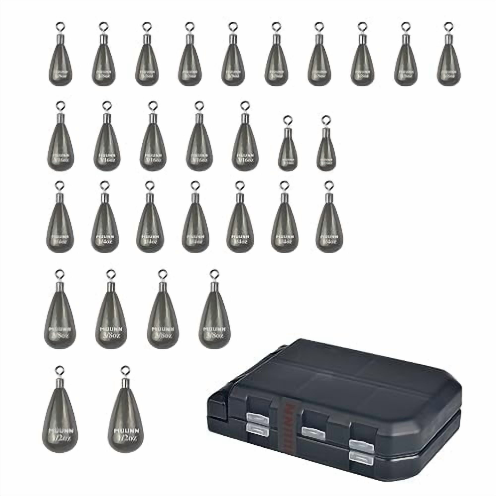 MUUMM 30pcs Tungsten Free Rig Tear Drop Shot Weights Kit 1/16 1/8 3/16 ...