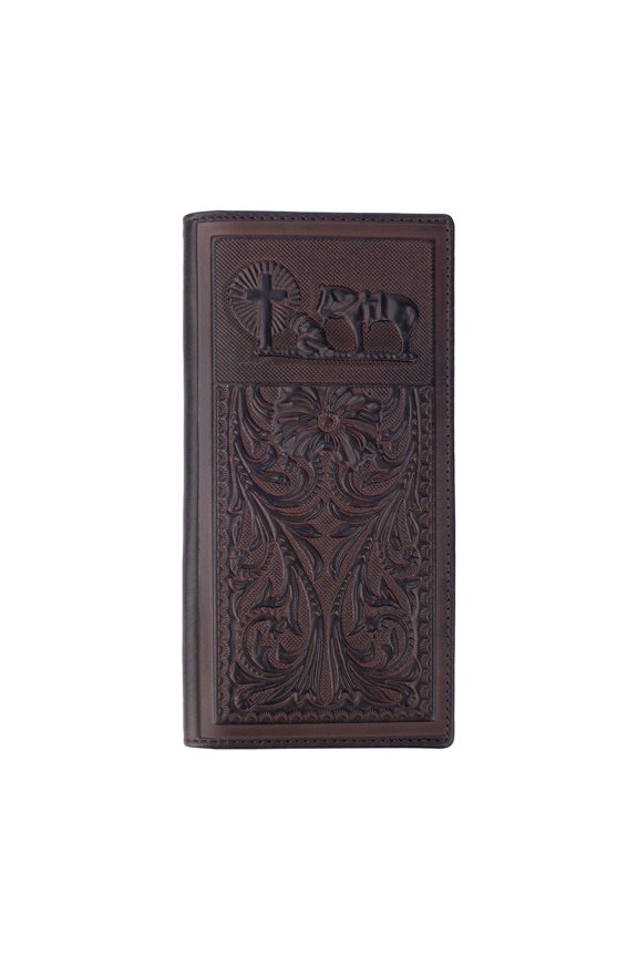 Men's Rodeo Wallet Western RFID-Blocking Leather Wallet Bifold Long Cowboy Long Wallets Y101