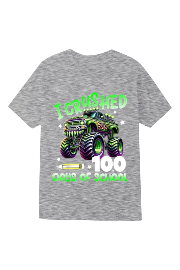 100 Days of School Shirt, 100Th Day of School Shirt, 100 Days of School Shirt Boys Kids Toddler Kindergarten Tee Happy 100th Day of School Celebration Gifts Tops