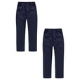thumbnail image 1 of MUXiin 2 Pack Boys' School Uniform Twill Pants, Flat Front & Comfortable Waistband with Pockets,155/xxxl,Navy 2PCS, 1 of 9